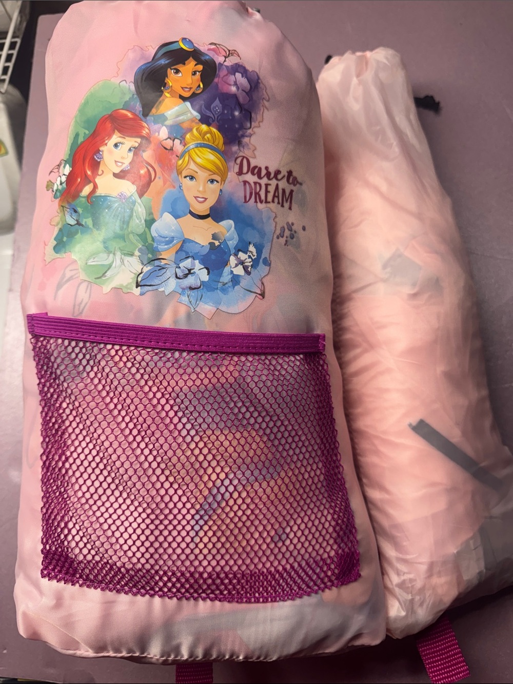Disney Pink and Purple Princess Kids sleeping bag and tent - Dare to Dream